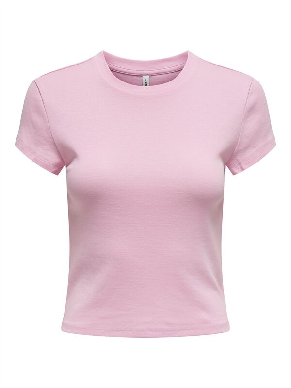 Only - ONLELINA S/S O-NECK SHORT TOP JRS NOOS Kadın Pembe Bluz - 15320229