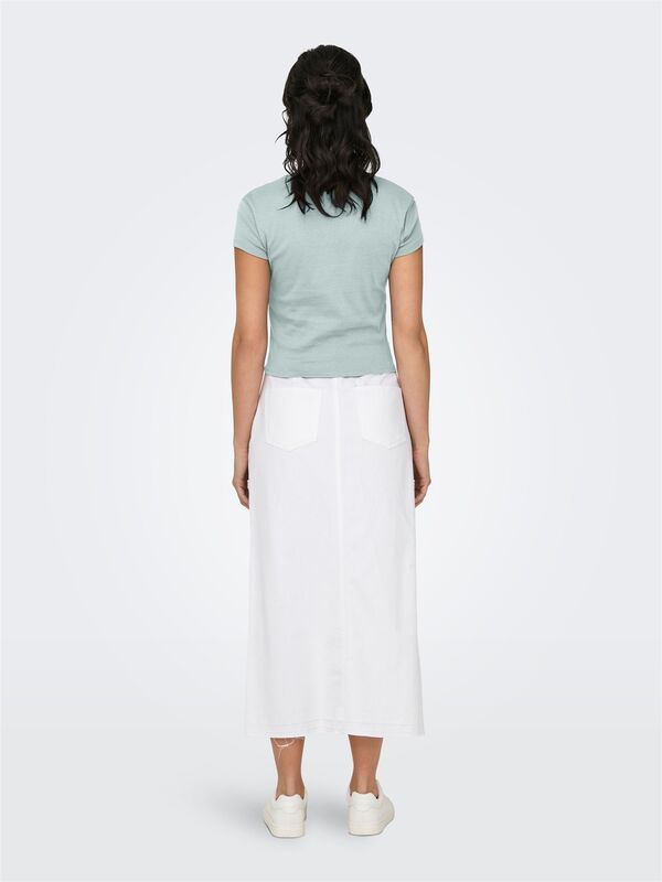 ONLELINA S/S O-NECK SHORT TOP JRS NOOS Kadın Gri Bluz - 15320229