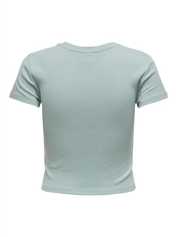 ONLELINA S/S O-NECK SHORT TOP JRS NOOS Kadın Gri Bluz - 15320229