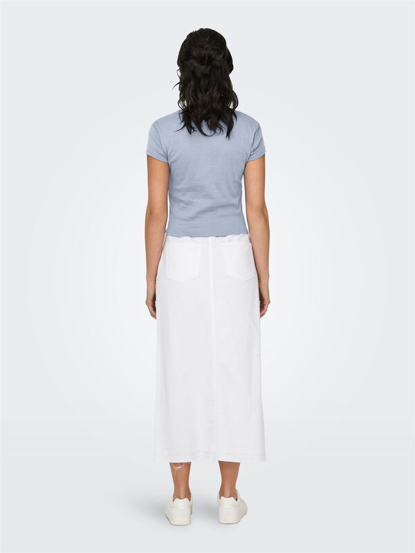 ONLELINA S/S O-NECK SHORT TOP JRS NOOS Kadın Mavi Bluz - 15320229