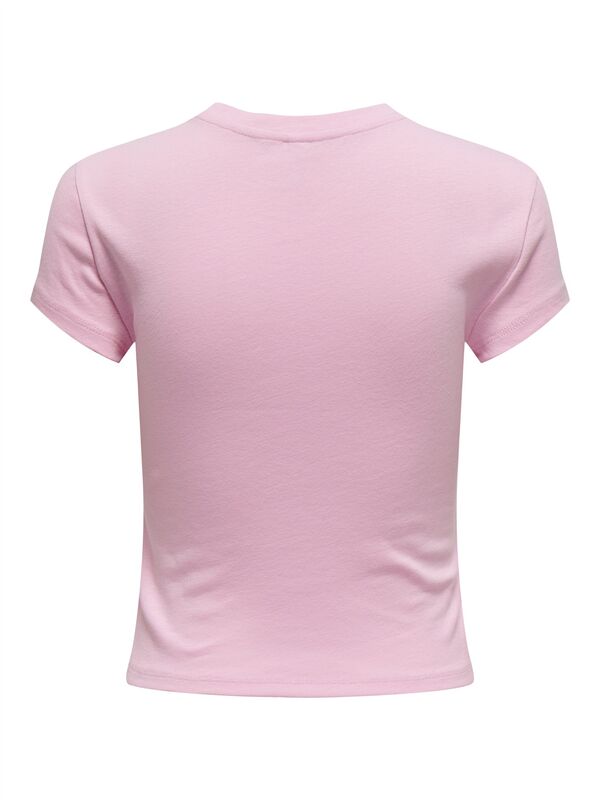 ONLELINA S/S O-NECK SHORT TOP JRS NOOS Kadın Pembe Bluz - 15320229