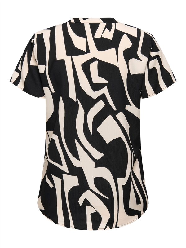 ONLELITE LIFE S/S V-NECK TOP NOOS PTM Kadın Siyah Bluz - 15339740