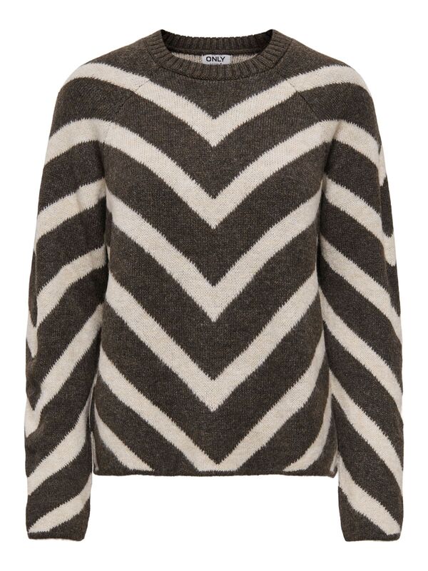 Only - ONLELIZA L/S PULLOVER KNT NOOS Kadın Kahverengi Kazak - 15191792