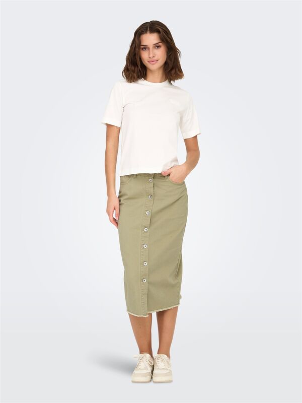 ONLELSA MIDI CROCHET SKIRT OTW Kadın Yeşil Etek - 15338068