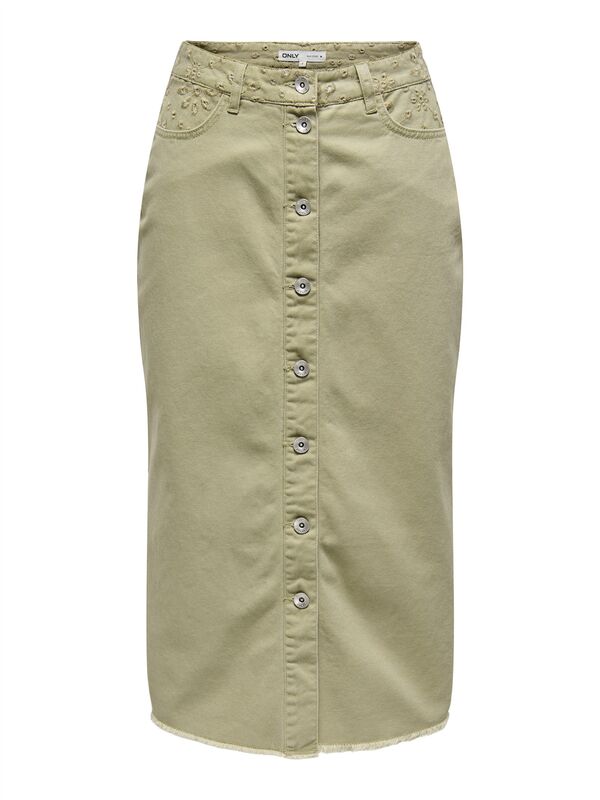 ONLELSA MIDI CROCHET SKIRT OTW Kadın Yeşil Etek - 15338068