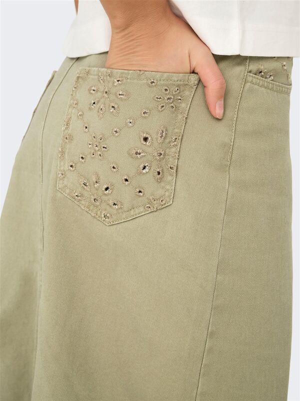 ONLELSA MIDI CROCHET SKIRT OTW Kadın Yeşil Etek - 15338068