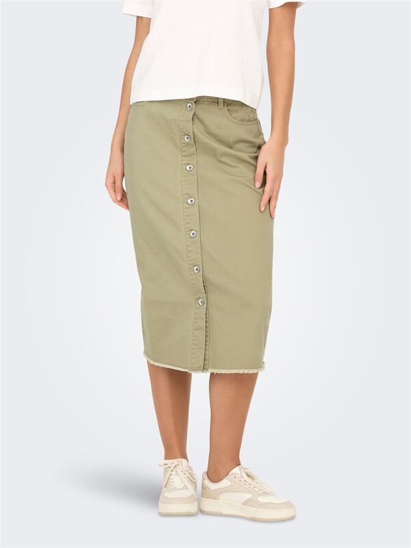 Only - ONLELSA MIDI CROCHET SKIRT OTW Kadın Yeşil Etek - 15338068