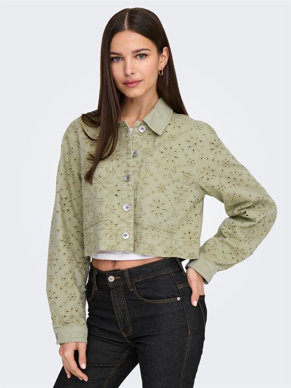 ONLELSA SHORT CROCHET JACKET OTW Kadın Yeşil Ceket - O15338055