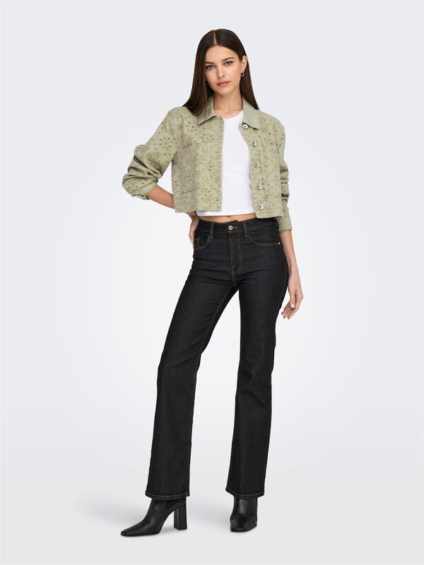 ONLELSA SHORT CROCHET JACKET OTW Kadın Yeşil Ceket - O15338055