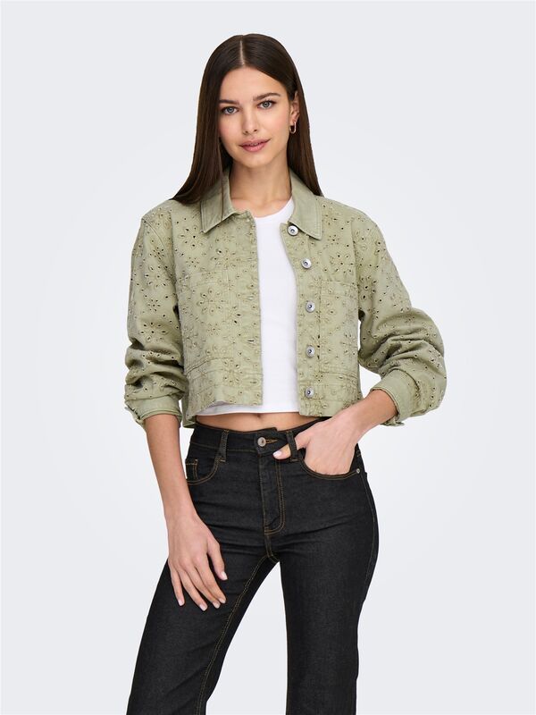 ONLELSA SHORT CROCHET JACKET OTW Kadın Yeşil Ceket - O15338055