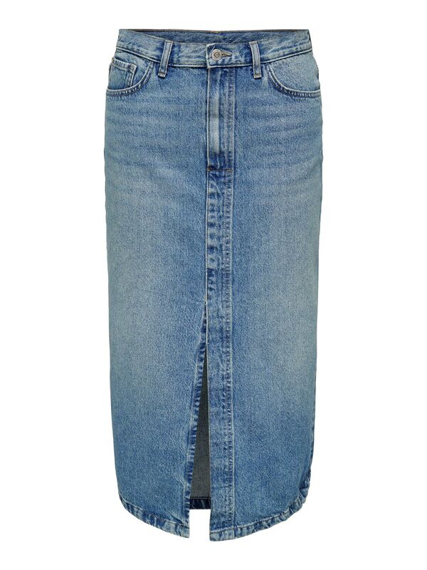 Only - ONLENYA FRONT SLIT MID SKIRT MB DNM Kadın Medium Blue Denim Etek - 15326839