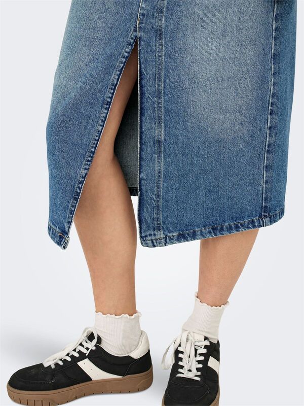 ONLENYA FRONT SLIT MID SKIRT MB DNM Kadın Medium Blue Denim Etek - 15326839