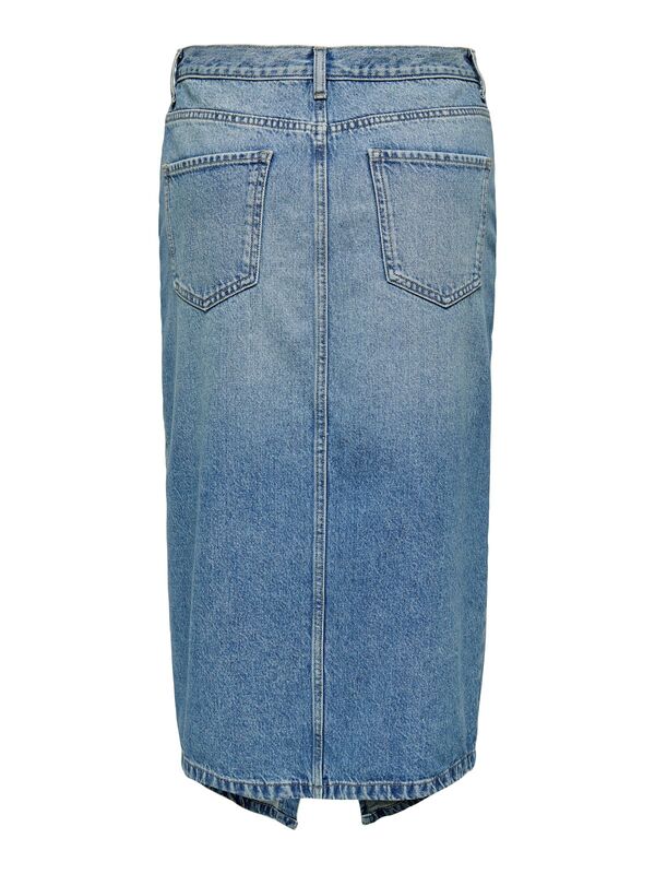 ONLENYA FRONT SLIT MID SKIRT MB DNM Kadın Medium Blue Denim Etek - 15326839