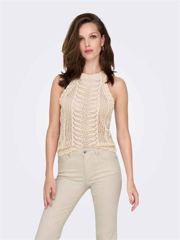 Only - ONLERIN LIFE SL TOP KNT Kadın Bej Kazak - O15341573