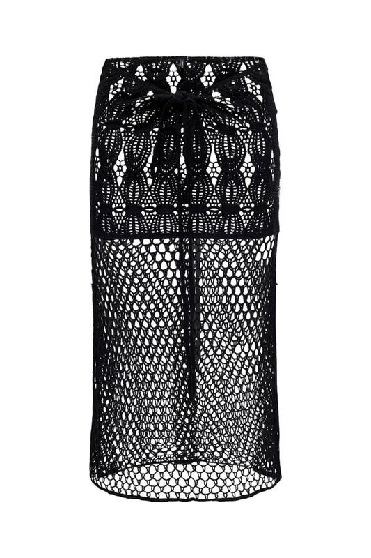 Only - ONLFLORENCE CROCHET SKIRT Kadın Siyah Etek - 15297075