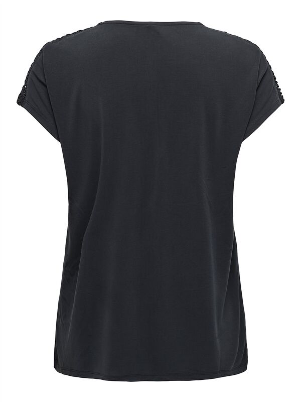 ONLFREE LIFE CAPSLEEVE LACE TOP JRS Kadın Siyah Bluz - 15343488