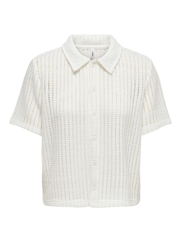 ONLFREYA S/S POLO CARDIGAN JRS Kadın Beyaz Hırka - 15349327