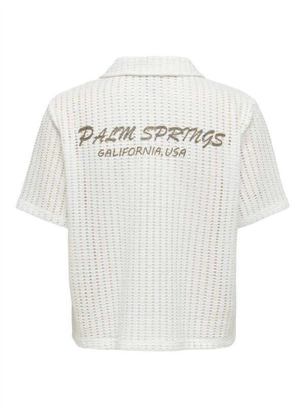 ONLFREYA S/S POLO CARDIGAN JRS Kadın Beyaz Hırka - 15349327