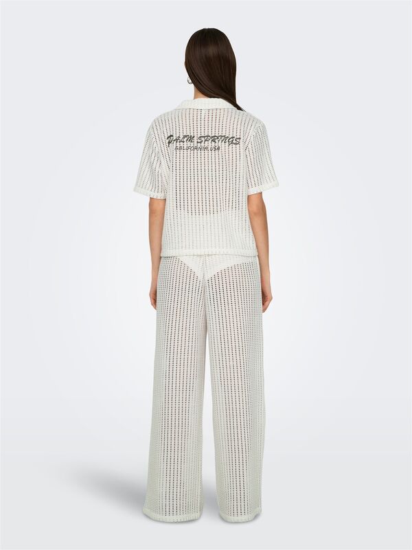 ONLFREYA S/S POLO CARDIGAN JRS Kadın Beyaz Hırka - 15349327