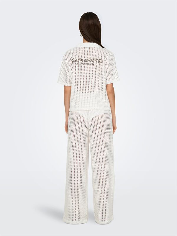 ONLFREYA STRAIGHT PANT JRS Kadın Beyaz Pantolon - 15349329