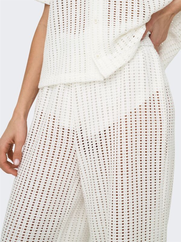 ONLFREYA STRAIGHT PANT JRS Kadın Beyaz Pantolon - 15349329