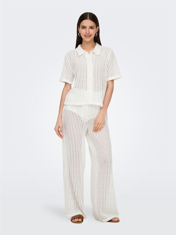 ONLFREYA STRAIGHT PANT JRS Kadın Beyaz Pantolon - 15349329