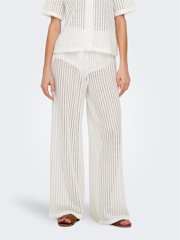 Only - ONLFREYA STRAIGHT PANT JRS Kadın Beyaz Pantolon - 15349329