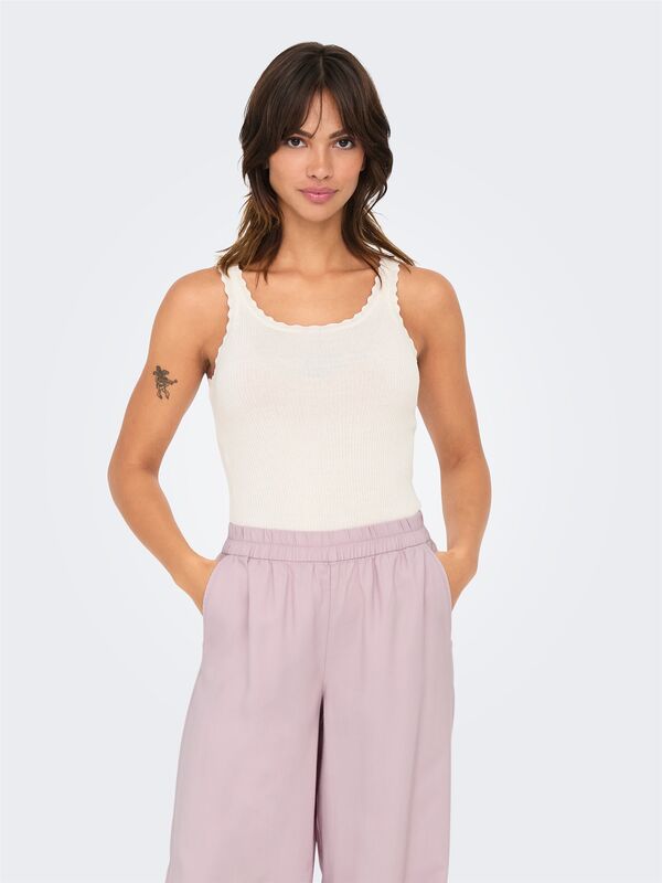 ONLGEMMA SL U-NECK KNT NOOS Kadın Beyaz Kazak - 15314659