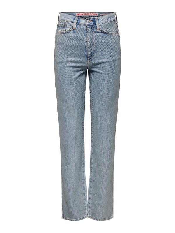 ONLHOLLYWOOD CRYSTAL DNM VEST RED CRO Kadın Light Blue Denim Yelek - 15341021