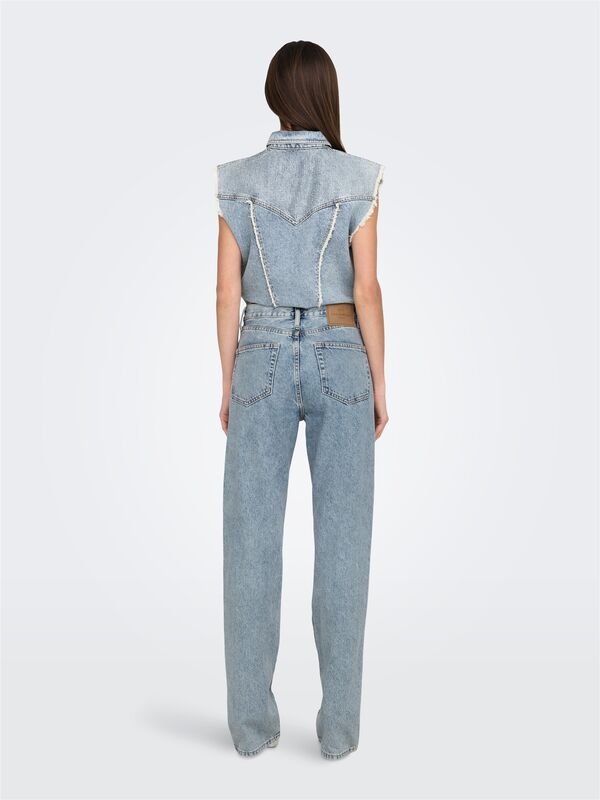 ONLHOLLYWOOD-RILEY CRYS HW S RED DNM CRO Kadın Light Blue Denim Denim Pantolon - 15341019