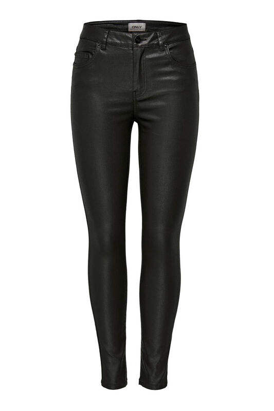 ONLHUSH LIFE MID SK COATED PNT Kadın Siyah Pantolon - 15182330