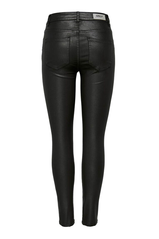 ONLHUSH LIFE MID SK COATED PNT Kadın Siyah Pantolon - 15182330