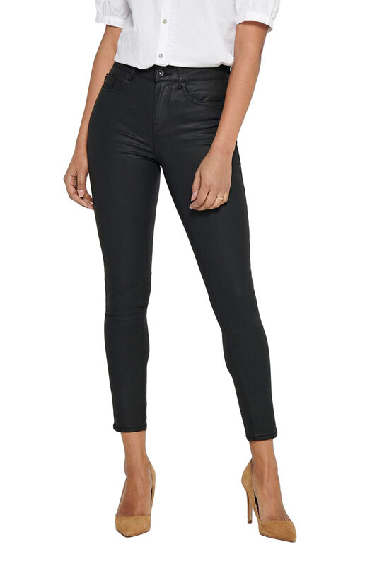 ONLHUSH LIFE MID SK COATED PNT Kadın Siyah Pantolon - 15182330