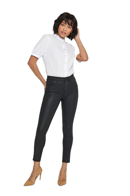 ONLHUSH LIFE MID SK COATED PNT Kadın Siyah Pantolon - 15182330