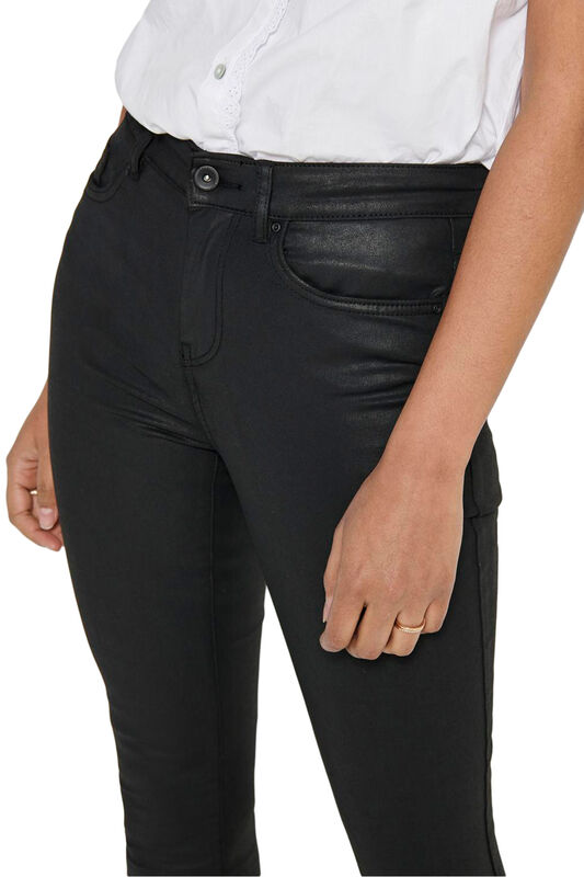 ONLHUSH LIFE MID SK COATED PNT Kadın Siyah Pantolon - 15182330