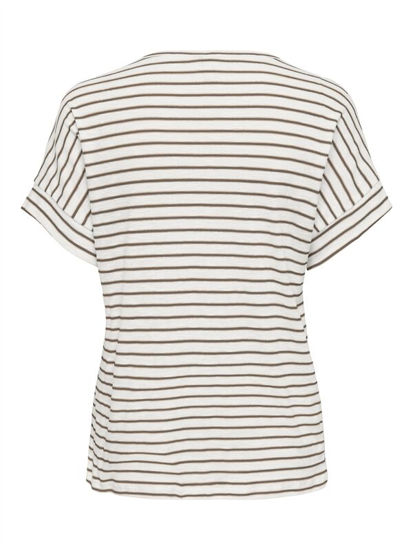 ONLIBEN S/S MOSTER V-NECK GLITTER TOPJRS Kadın Beyaz Bluz - 15346597