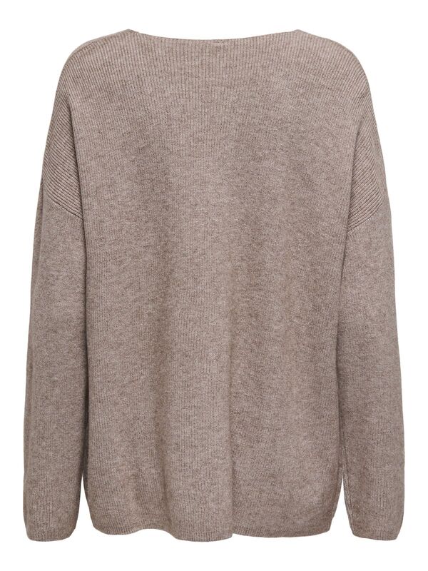 ONLIBI LS RIB LOOSE V-NECK CC KNT Kadın Gray Kazak - 15351121