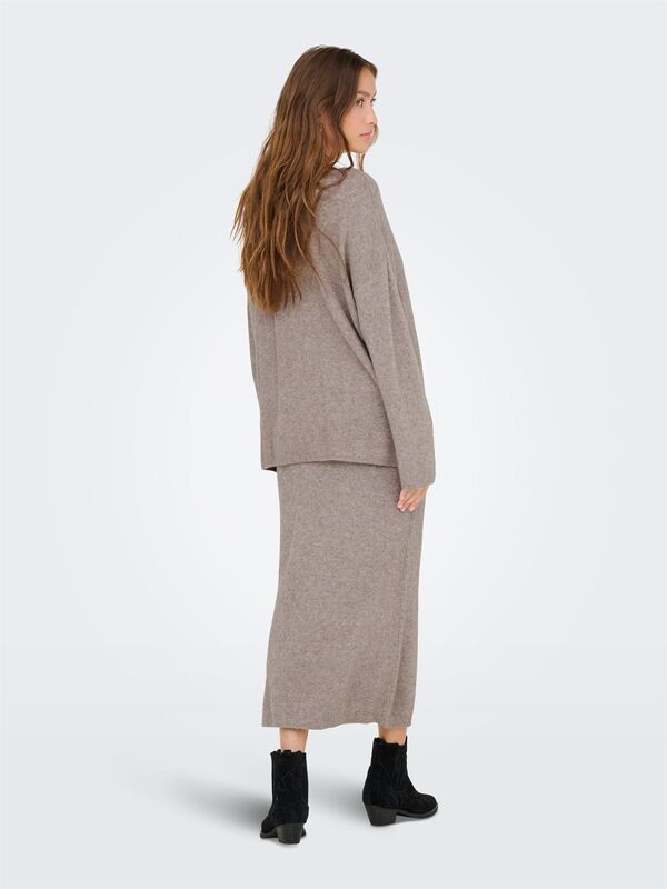 ONLIBI LS RIB LOOSE V-NECK CC KNT Kadın Gray Kazak - 15351121