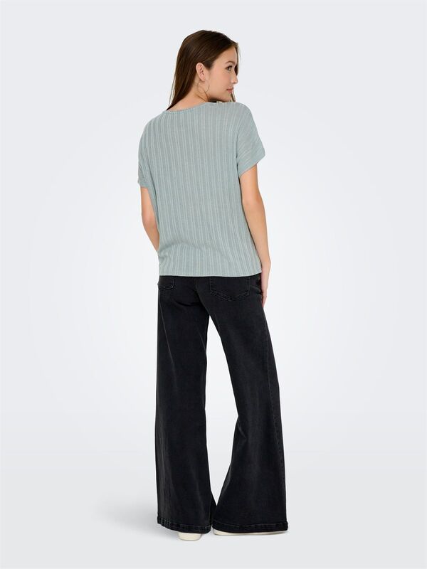 ONLIRINA S/S O-NECK TOP JRS NOOS Kadın Mavi T-Shirt - 15349079