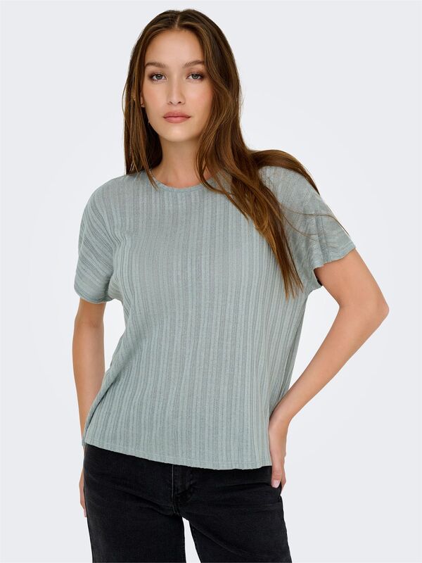ONLIRINA S/S O-NECK TOP JRS NOOS Kadın Mavi T-Shirt - 15349079