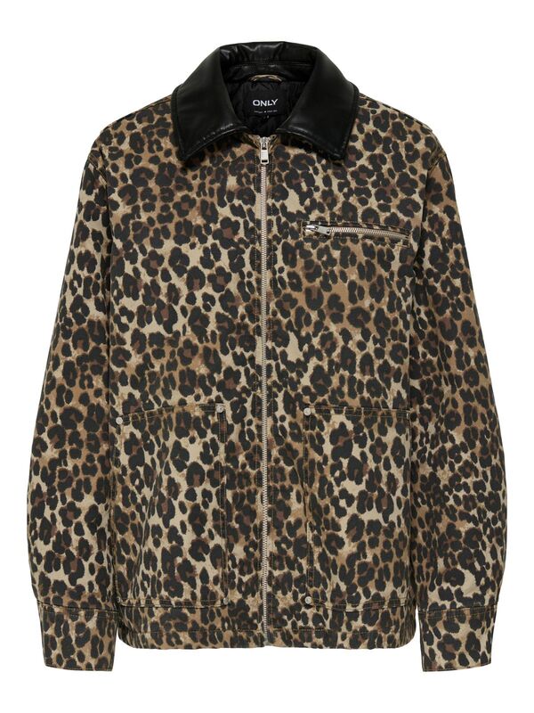 Only - ONLIVRA CANVAS PU COLLAR JACKET OTW Kadın Gri Mont - 15354809