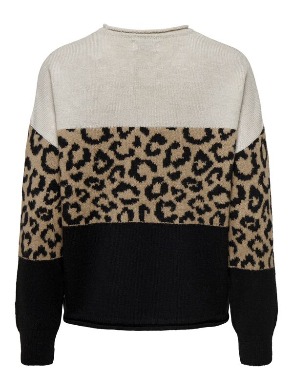 ONLJADE ANIMAL LS O-NECK KNT NOOS Kadın Gri Kazak - 15294969