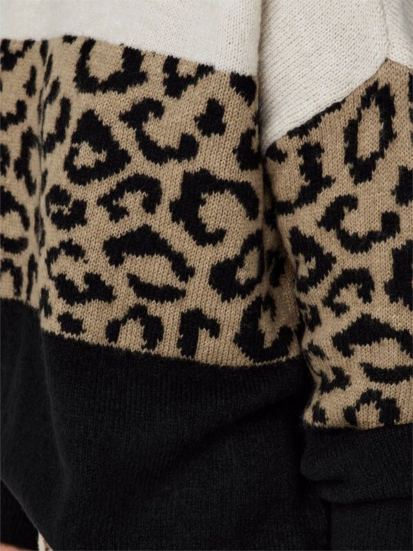 ONLJADE ANIMAL LS O-NECK KNT NOOS Kadın Gri Kazak - 15294969