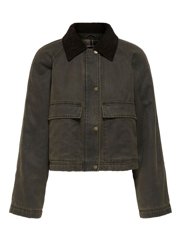 Only - ONLJANET SHORT JACKET CC OTW Kadın Gri Mont - 15350379