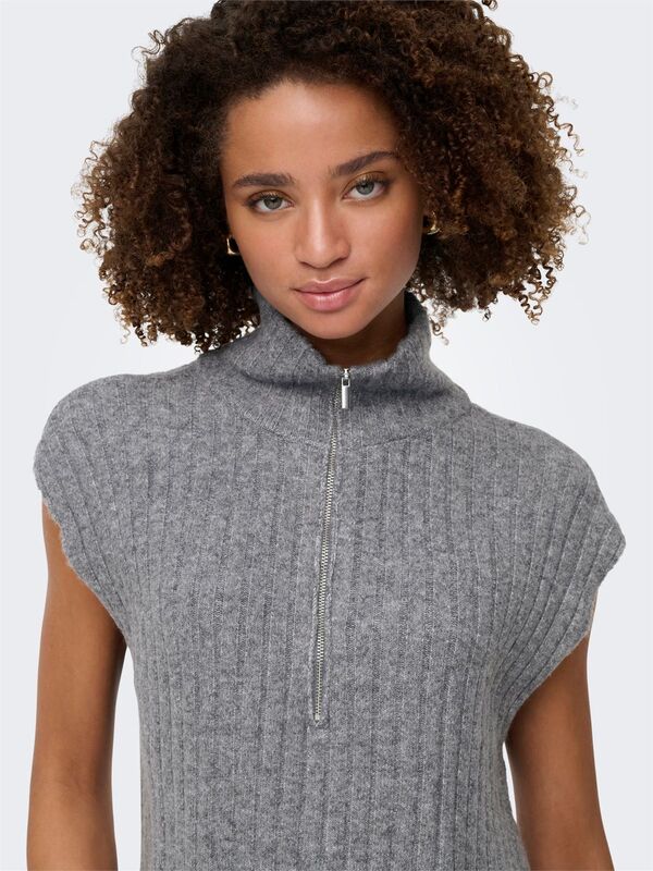 ONLJEANETT LIFE SL RIB HIGHNECK CC KNT Kadın Gray Kazak - 15350359