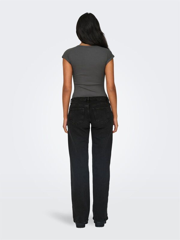 ONLJUICY LW WIDE LEG DNM REA1099 Kadın Black Denim Pantolon - 15333082