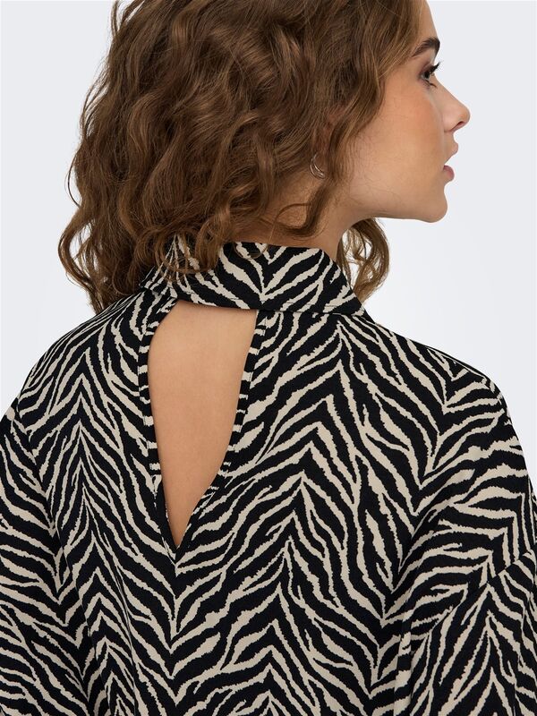 ONLKATTY LIFE L/S LOOSE SHIRT PTM Kadın Siyah Gömlek - 15341494