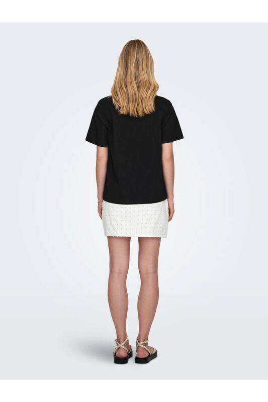 ONLLAURA S/S MOCK NECK TOP JRS Kadın Siyah T-Shirt - 15299418