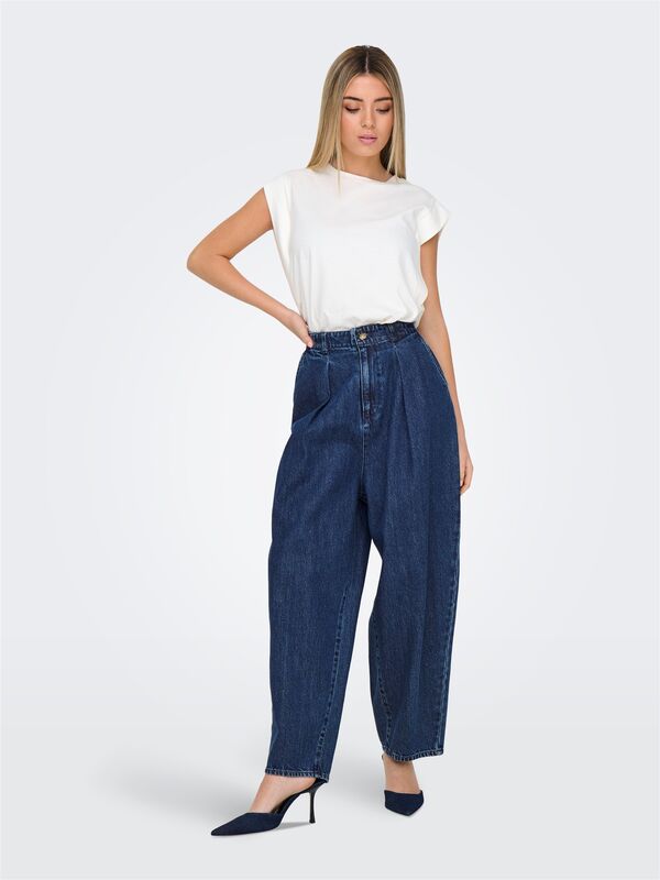 ONLLERIN HW BALLOON DB DNM QYT Kadın Lacivert Denim Pantolon - 15339183