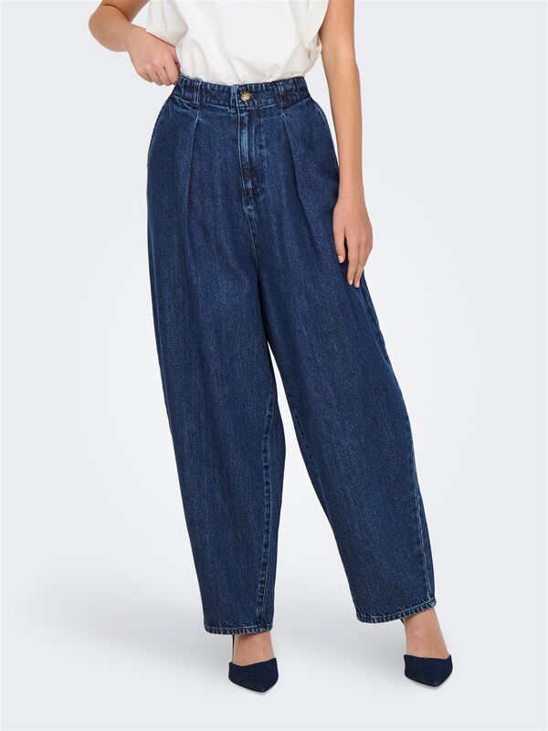 ONLLERIN HW BALLOON DB DNM QYT Kadın Lacivert Denim Pantolon - 15339183